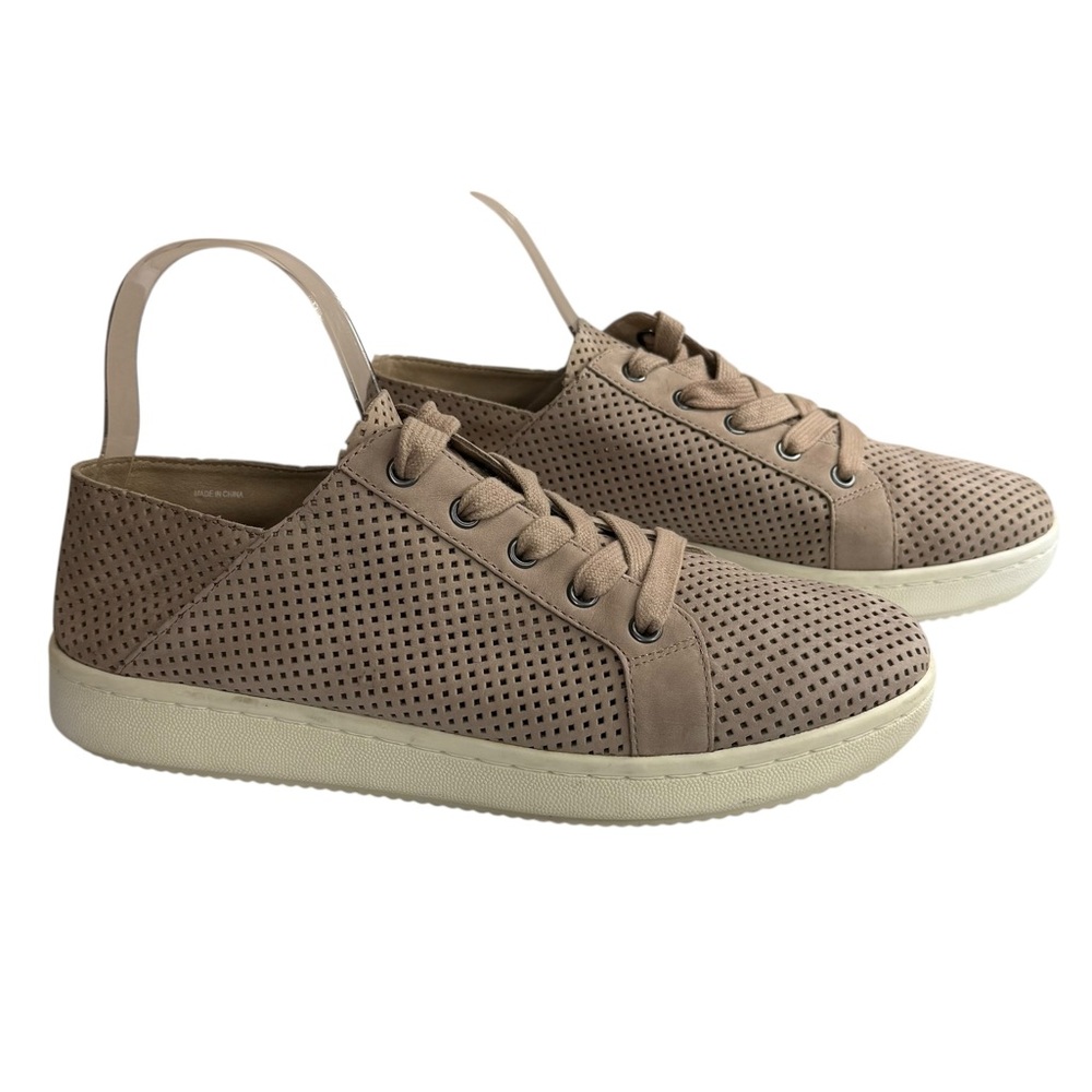 Eileen Fisher Xandy Sneakers Tan Perforated Lace Up Comfort Shoes 10